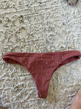 Benoa Swim Mauve Pink Embellished Bikini Bottom Large